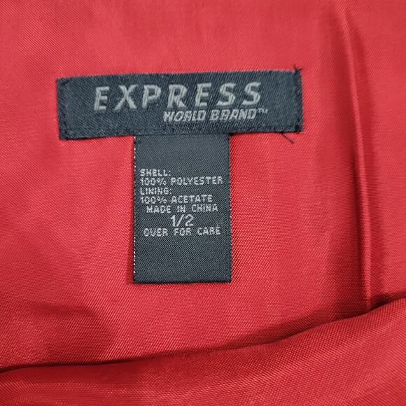 Vintage Express beaded tulle overlay skirt size 1/2 red black whimsigoth Y2K - Picture 6 of 8